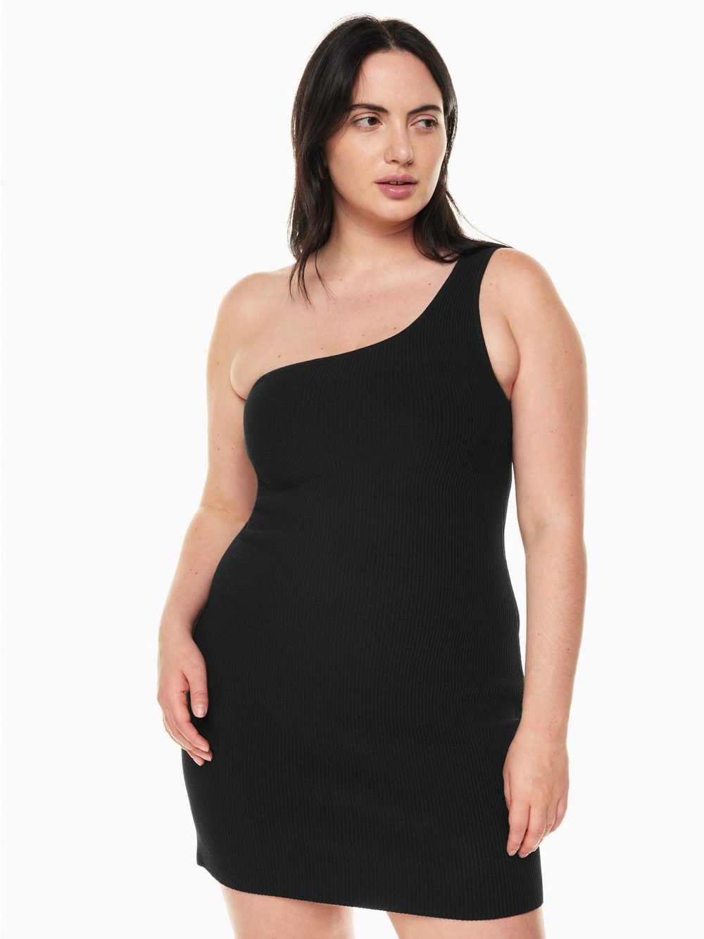 Babaton Sculpt Knit one-shoulder mini dress size XL